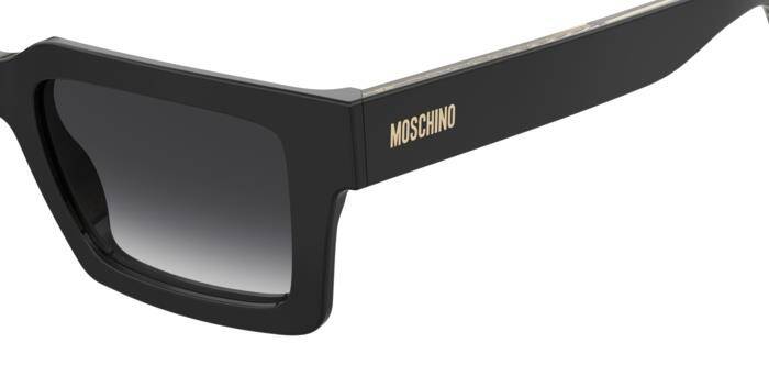 Moschino MOS 214/S Black Rectangular Unisex Sunglasses 52mm