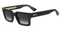 Moschino MOS 214/S Black Rectangular Unisex Sunglasses 52mm