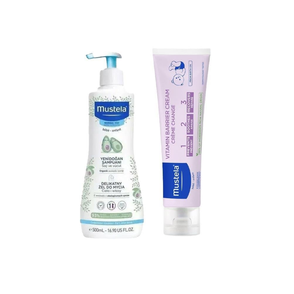 Mustela Natural Baby Care Set Gentle Cleansing and Barrier Cream