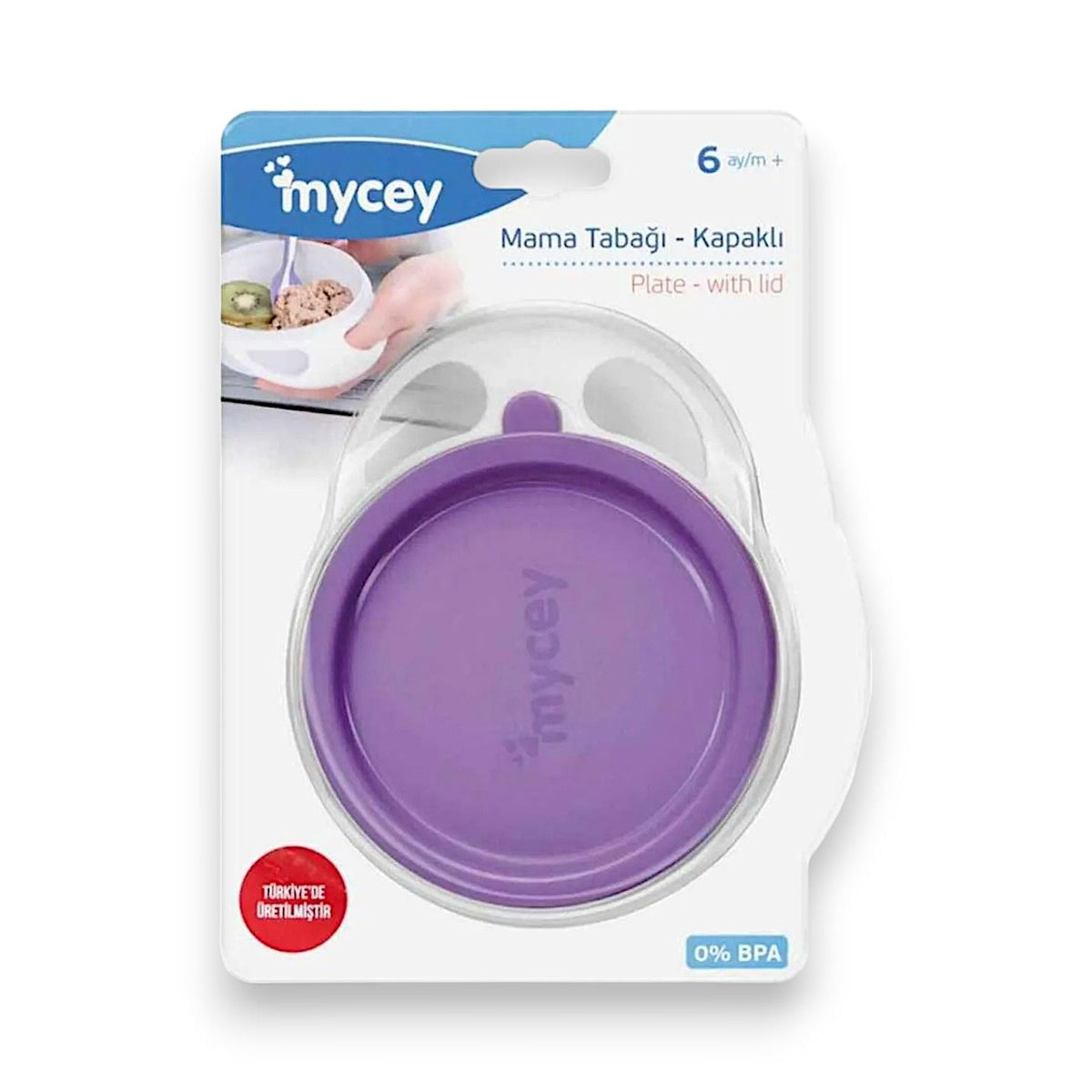 Mycey Baby Feeding Bowl with Lid for 6+ Months Purple