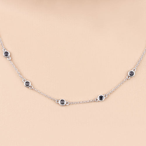 1.98 Carat Genuine Blue Sapphire .925 Sterling Silver Necklace