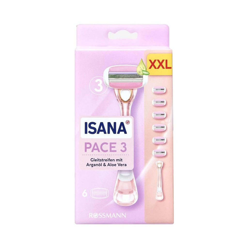 Isana Pace 3-Blade System Razor for Smooth Shaving 10 Pack
