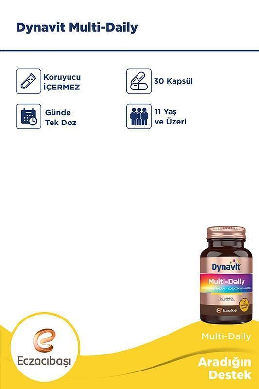 Dynavit Multivitamin Supplement - Comprehensive Vitamins &amp; Minerals with Koenzim Q10 &amp; Rodiola Extract