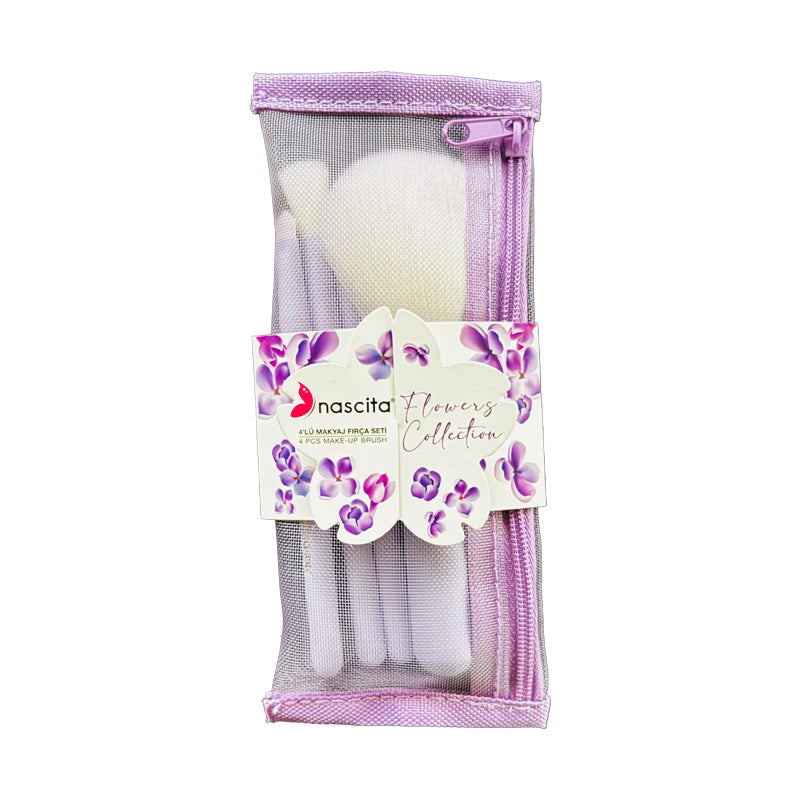 Nascita Flowers Collection 4-Piece Makeup Brush Set Purple