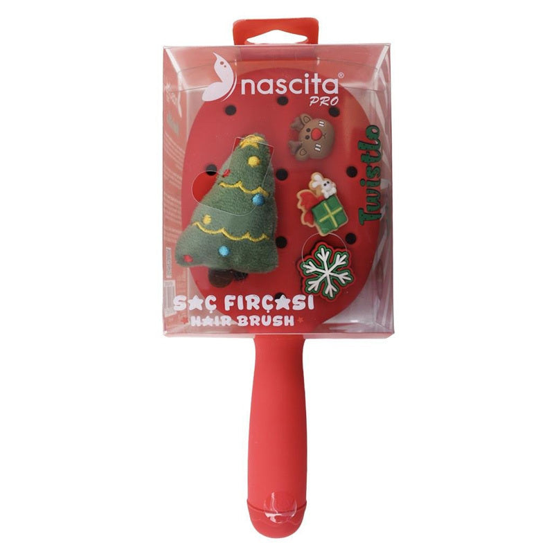 Nascita Twistlo Holiday Themed Hair Brush Red 76