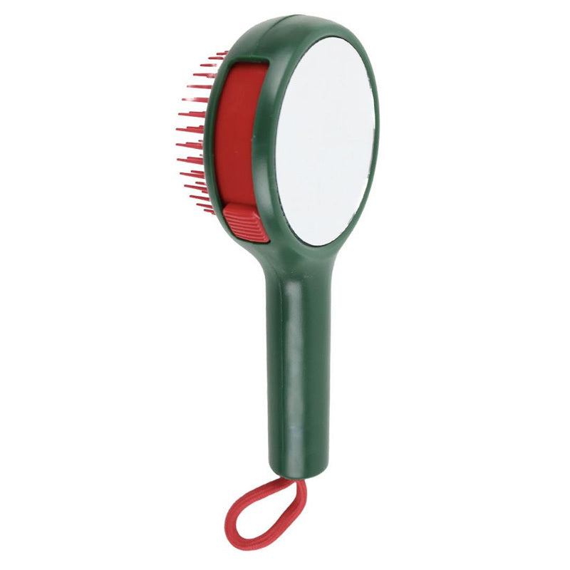 Nascita Green Pop-Up Hair Brush with Built-in Mirror 1 Count