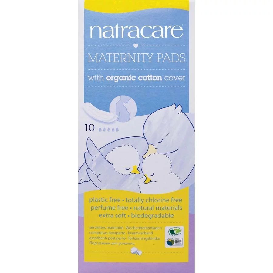 Natracare Organic Cotton Maternity Pads Soft Postpartum Care 10 Count
