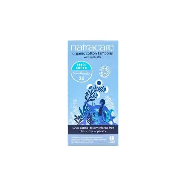 Natracare Organic Cotton Tampons Super with Applicator 16 Count