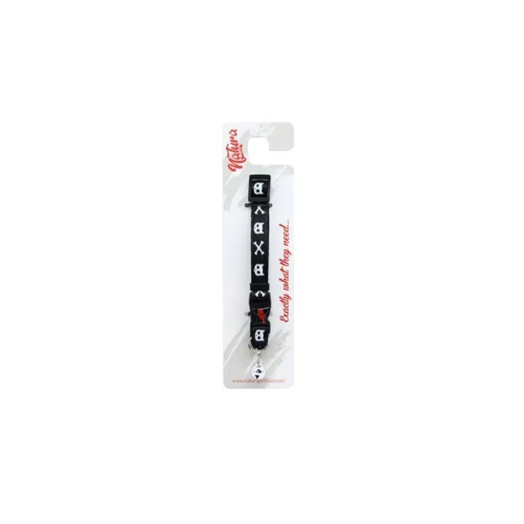 Nutri Canin Black Skull Pattern Cat Collar for Adult Cats