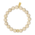 Natural Fossil Stone Beaded Stretch Bracelet | Meghan Bo