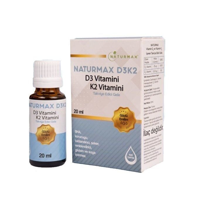Naturmax D3K2 Vitamin Supplement Liquid Drops 20ml