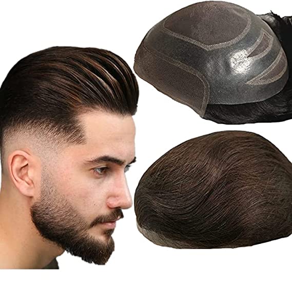 VIP Extensions FPM Men's Toupee 100% Human Hair Hairpiece Color 1
