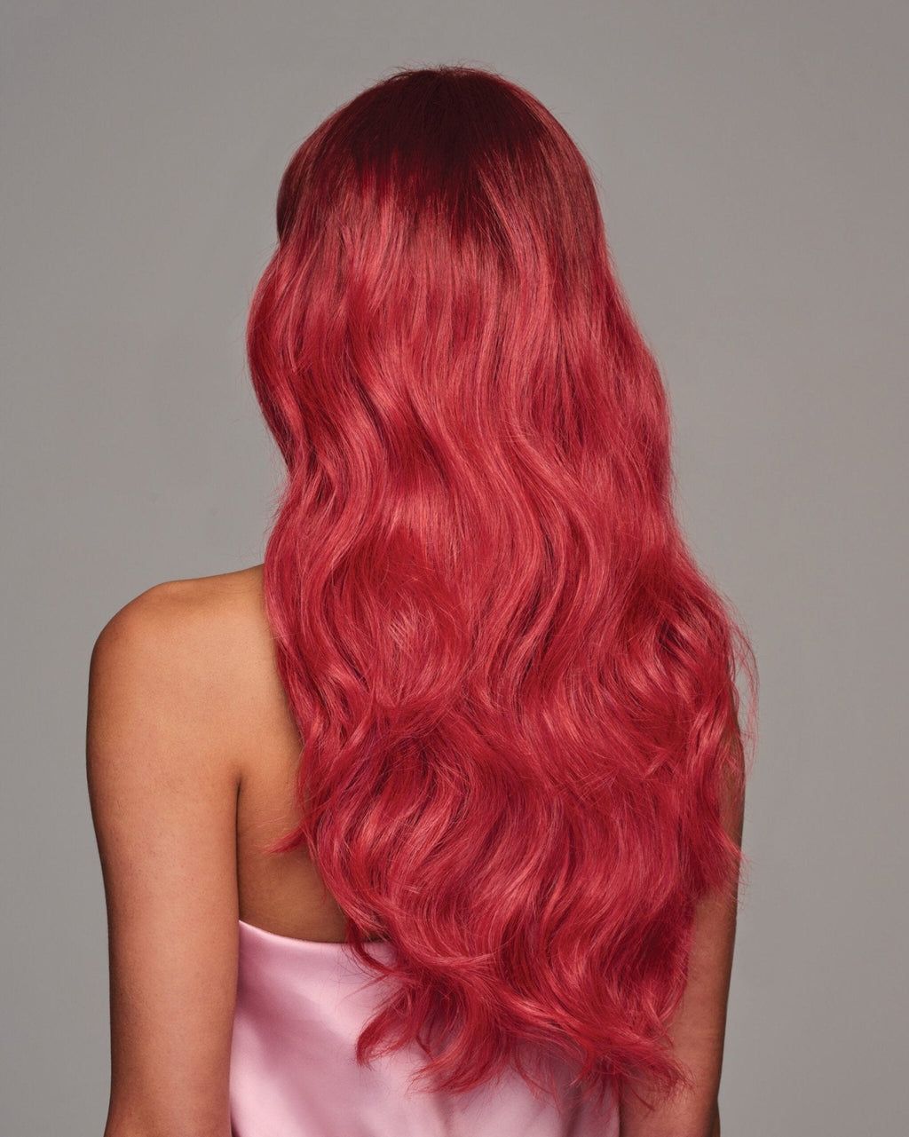 VIP Extensions That's My Jam Cherry Red Wavy Wig with Bangs