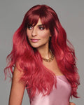 VIP Extensions That's My Jam Cherry Red Wavy Wig with Bangs