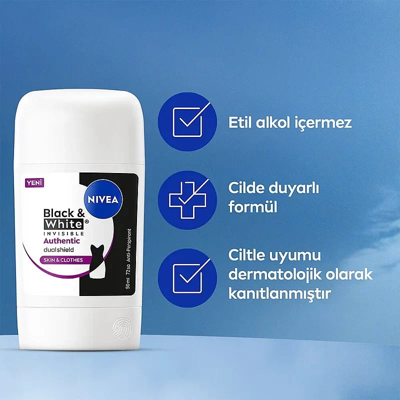 Nivea Black & White Invisible Deodorant Stick 50 ml