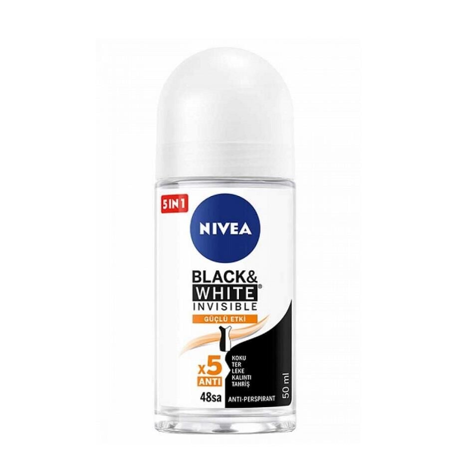 Nivea B&W Invisible Strong Effect Roll-On Deodorant 50 ml