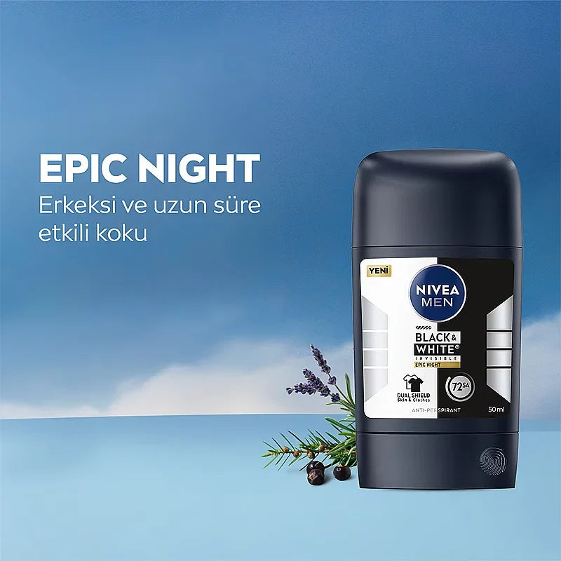 Nivea Men Black & White Epic Night Stick Deodorant 50ml