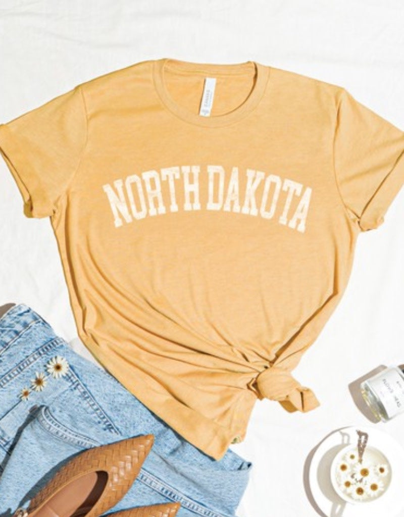 NORTH DAKOTA Graphic T-shirt - Mustard