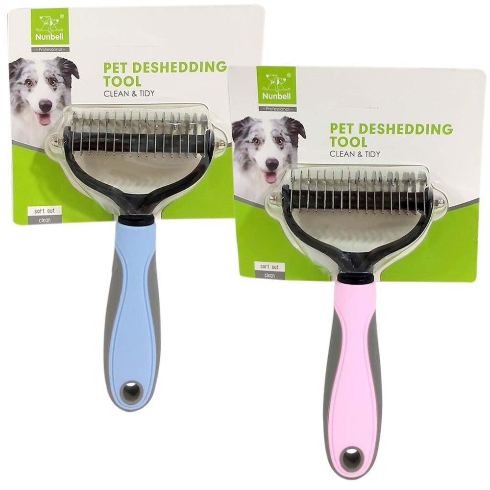Nunbell Large Undercoat Rake for Dogs with Ergonomic Grip