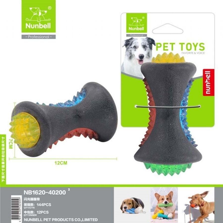 Nunbell Light-Up Bone Dog Toy for Interactive Play 12 cm