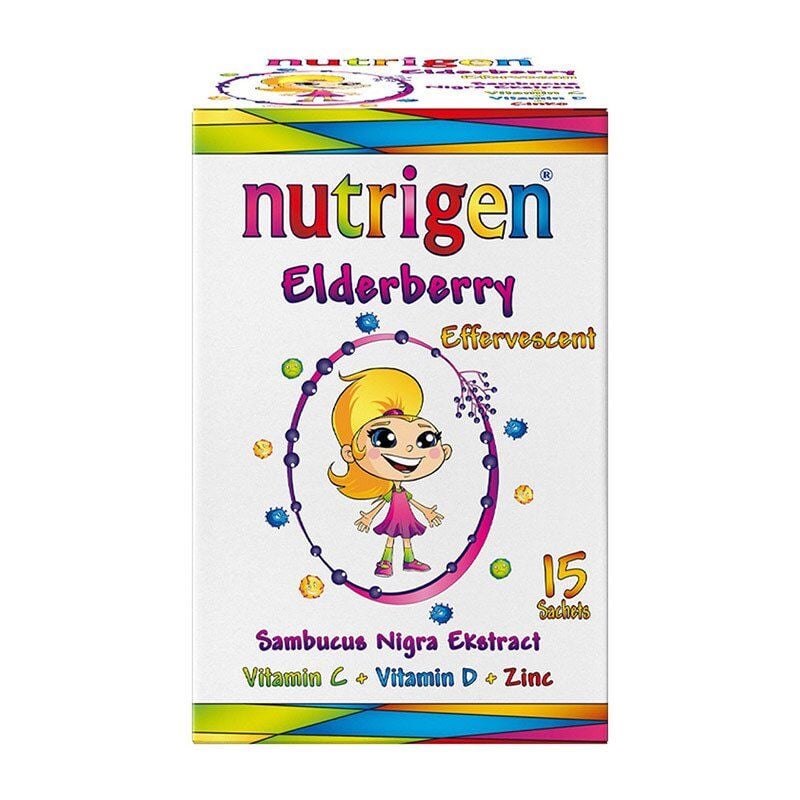 Nutrigen Elderberry Sambucus Nigra with Vitamin C & Zinc 15 Sachets