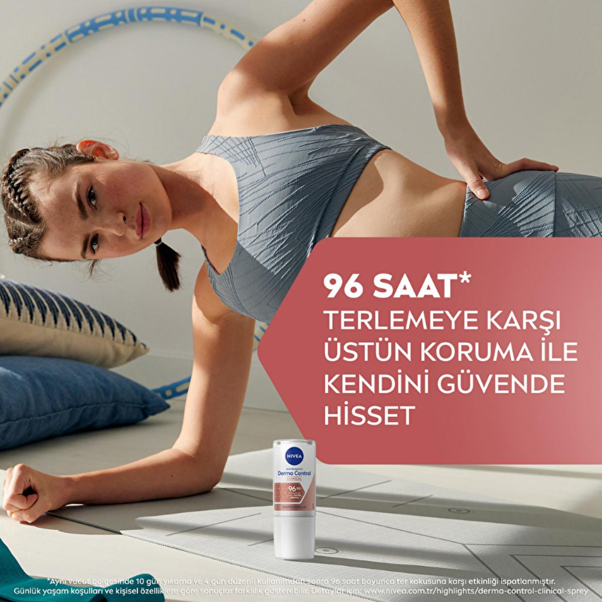 Nivea Derma Control Clinical Women's Roll-on Deodorant: 96-Hour Sweat & Odor Protection, Vitamin C, Underarm Darkening Treatment, Sensitive Skin Approved
