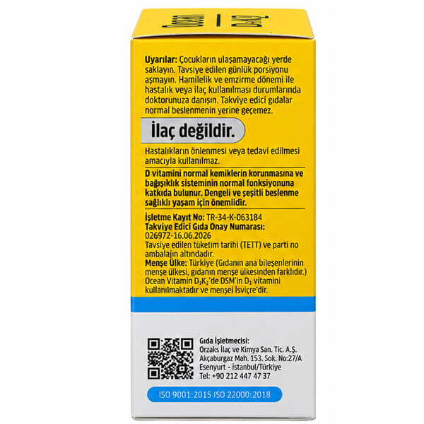 Orzax Ocean D3K2 Drops for Bone, 30 ml