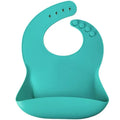 OiOi Basics Silicone Baby Bib with Back Straps Aqua Green