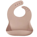 OiOi Basics Silicone Baby Bib with Back Straps Bubble Beige