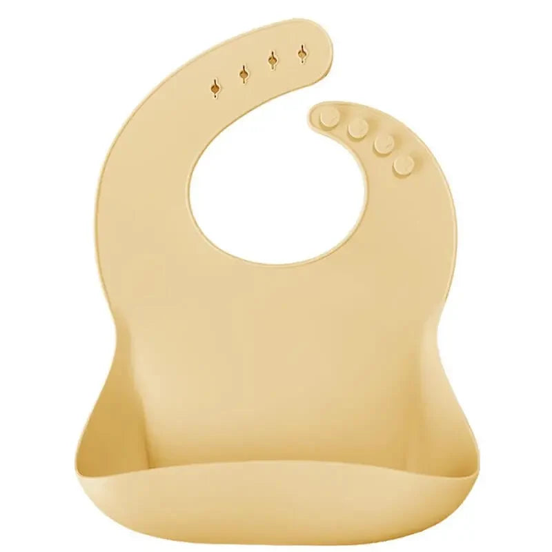 OiOi Basics Silicone Bib Mellow Yellow Back-Fastening Design