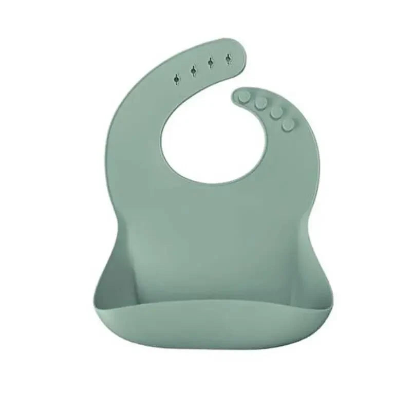 OiOi Basics Silicone Bib River Green Soft Back-Tie Design 1pc