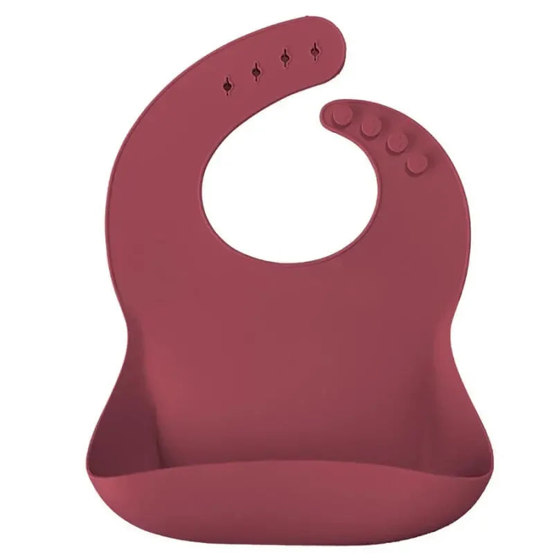 OiOi Basics Silicone Baby Bib Velvet Rose Adjustable 1 Count