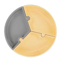 OiOi Puzzle Silicone Suction Plate Mell Yellow & Powder Grey 19cm