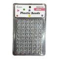 Clear Plastic Hair Beads — 18 mm