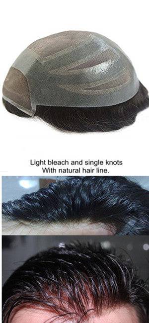 VIP Extensions Men's Human Hair Toupee 10 x 8 in, Color 4
