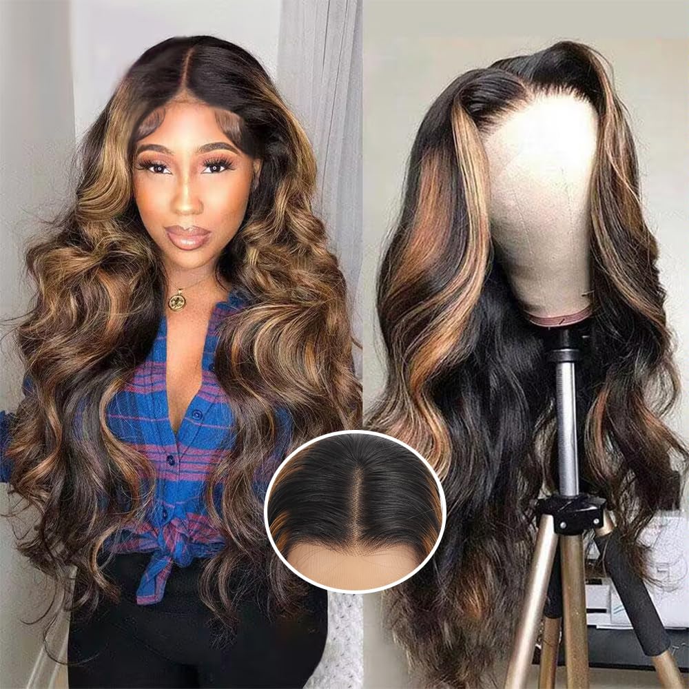 AM Lace Front Human Hair Wig, Body Wave 1B/30, 26 in