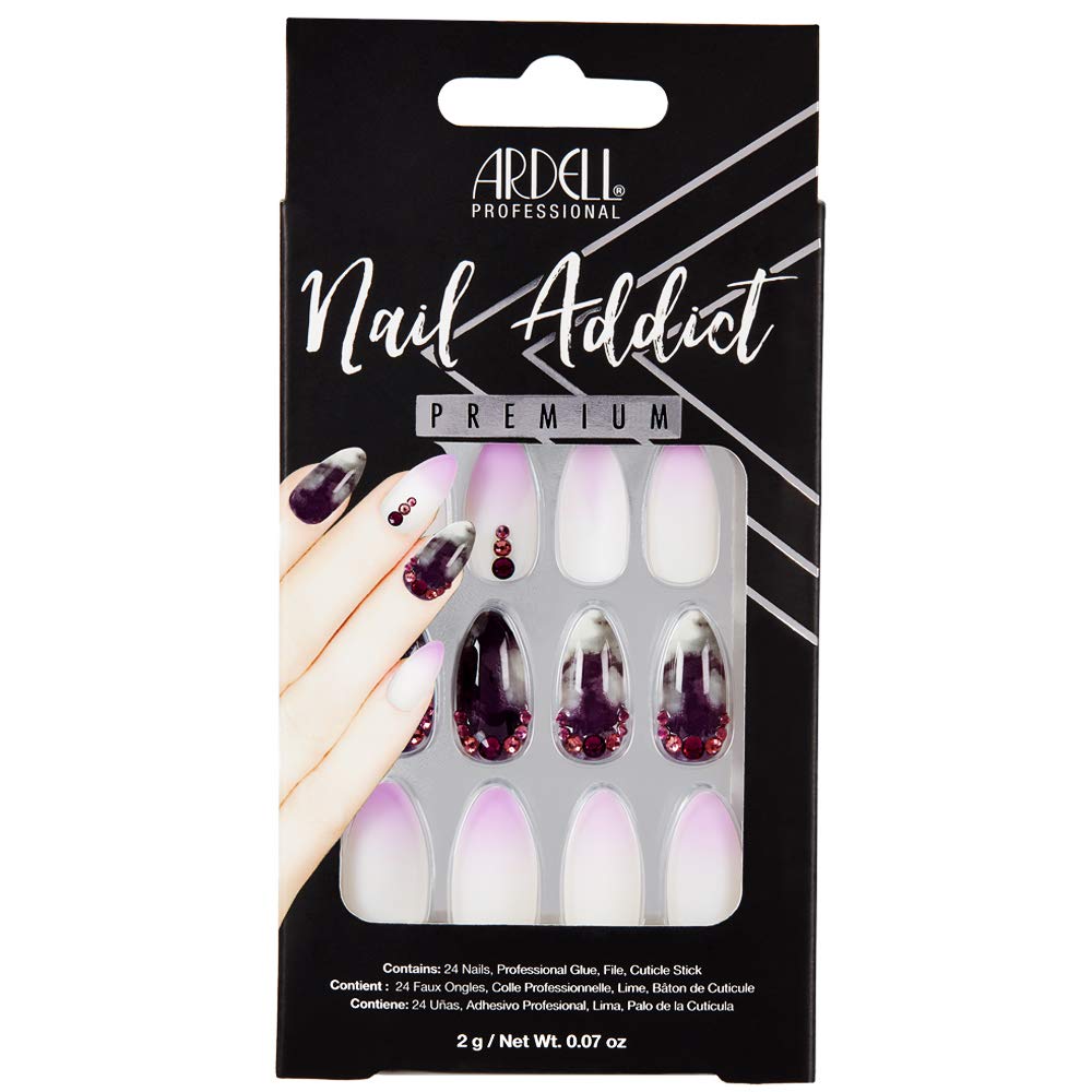 Ardell Nail Addict Premium Artificial Nail Set, Marble Purple Ombre