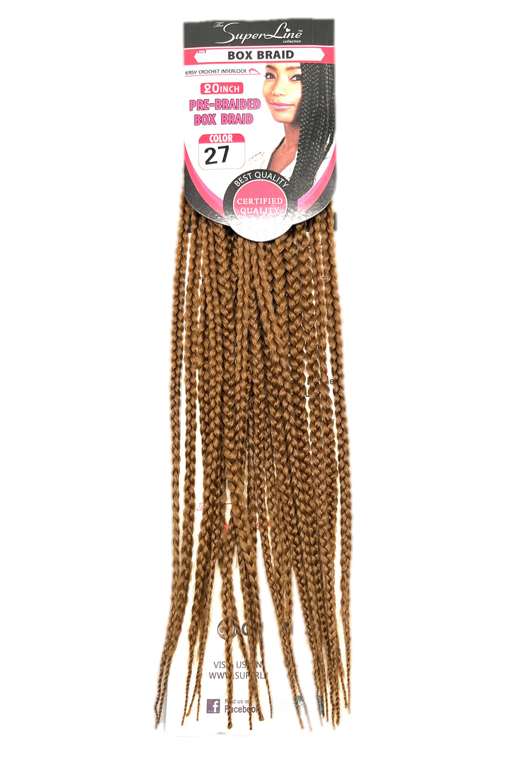 Super Line Pre-Braided Box Braid 20 in, Color 30