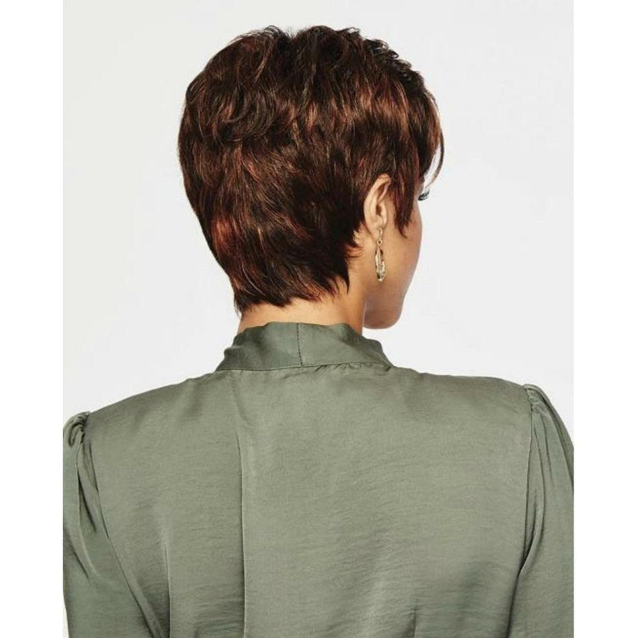 Raquel Welch Winner Wig, R388G Gradient Smoked Walnut, Average Cap