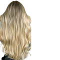 Human Hair Clip-In Extensions Straight, 18/613, 22 in