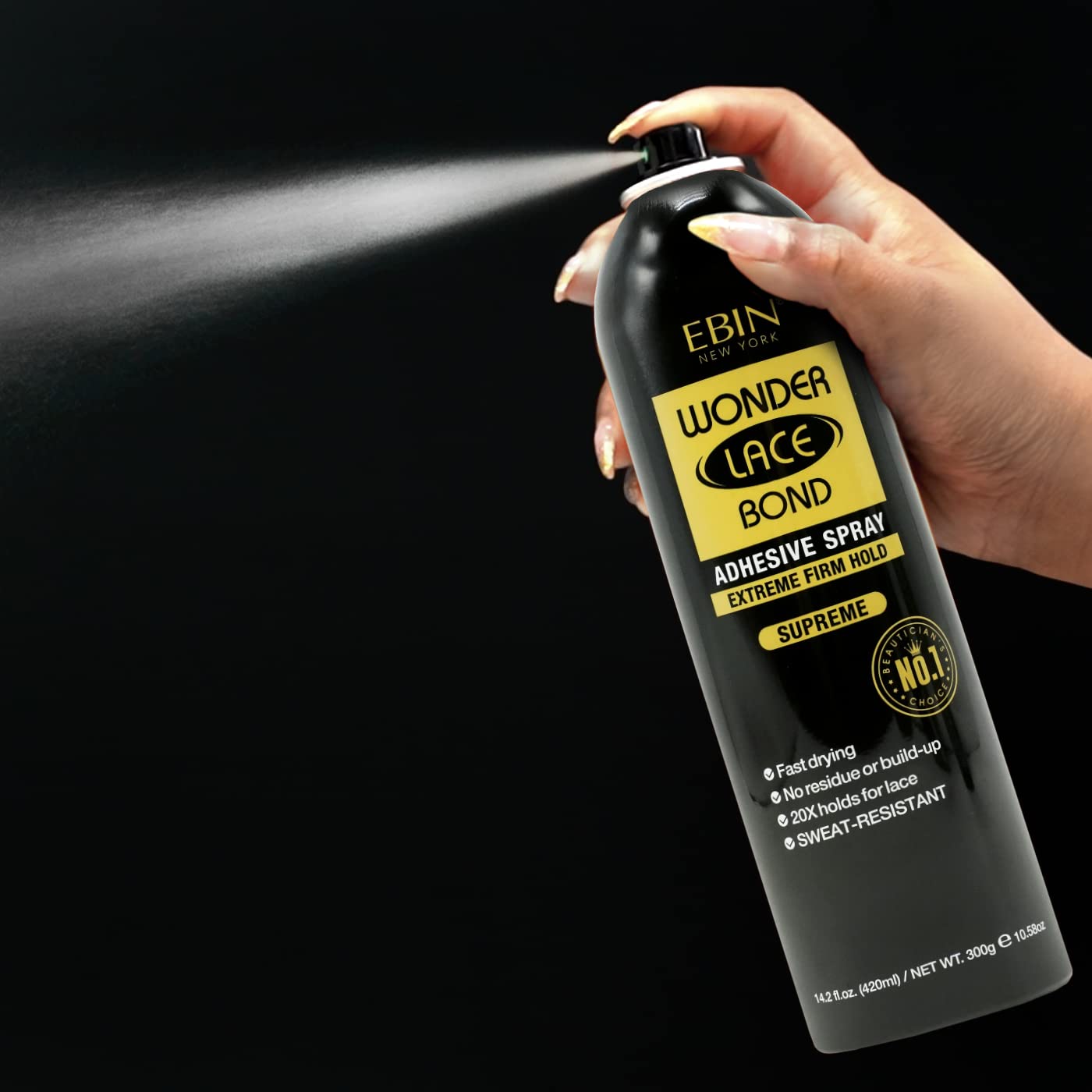 EBIN New York Wonder Lace Bond Adhesive Spray Supreme Hold, 6.08 oz