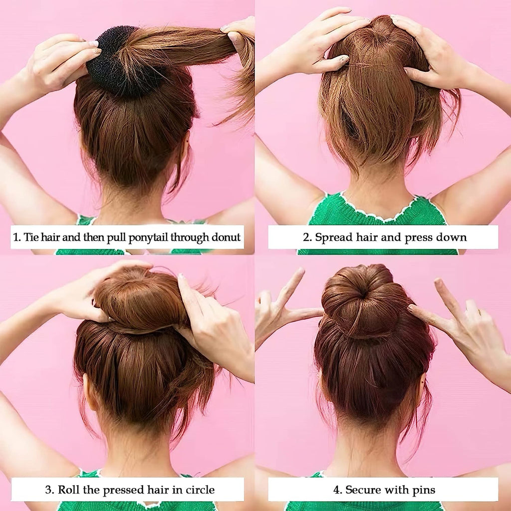 VIP Extensions Hair Bun Maker Donut, Large Black