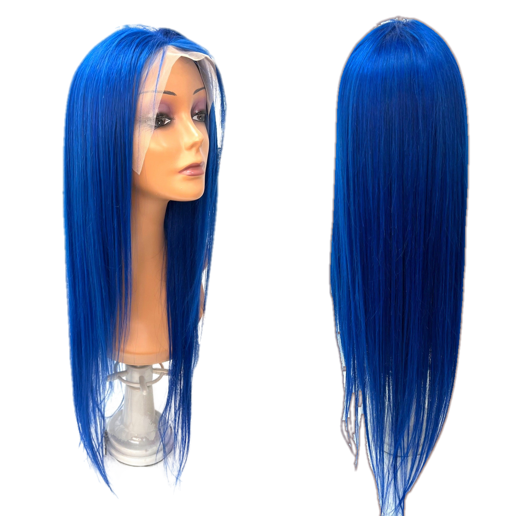 Rio Straight Human Hair Lace Front Wig, Pink, 10 in
