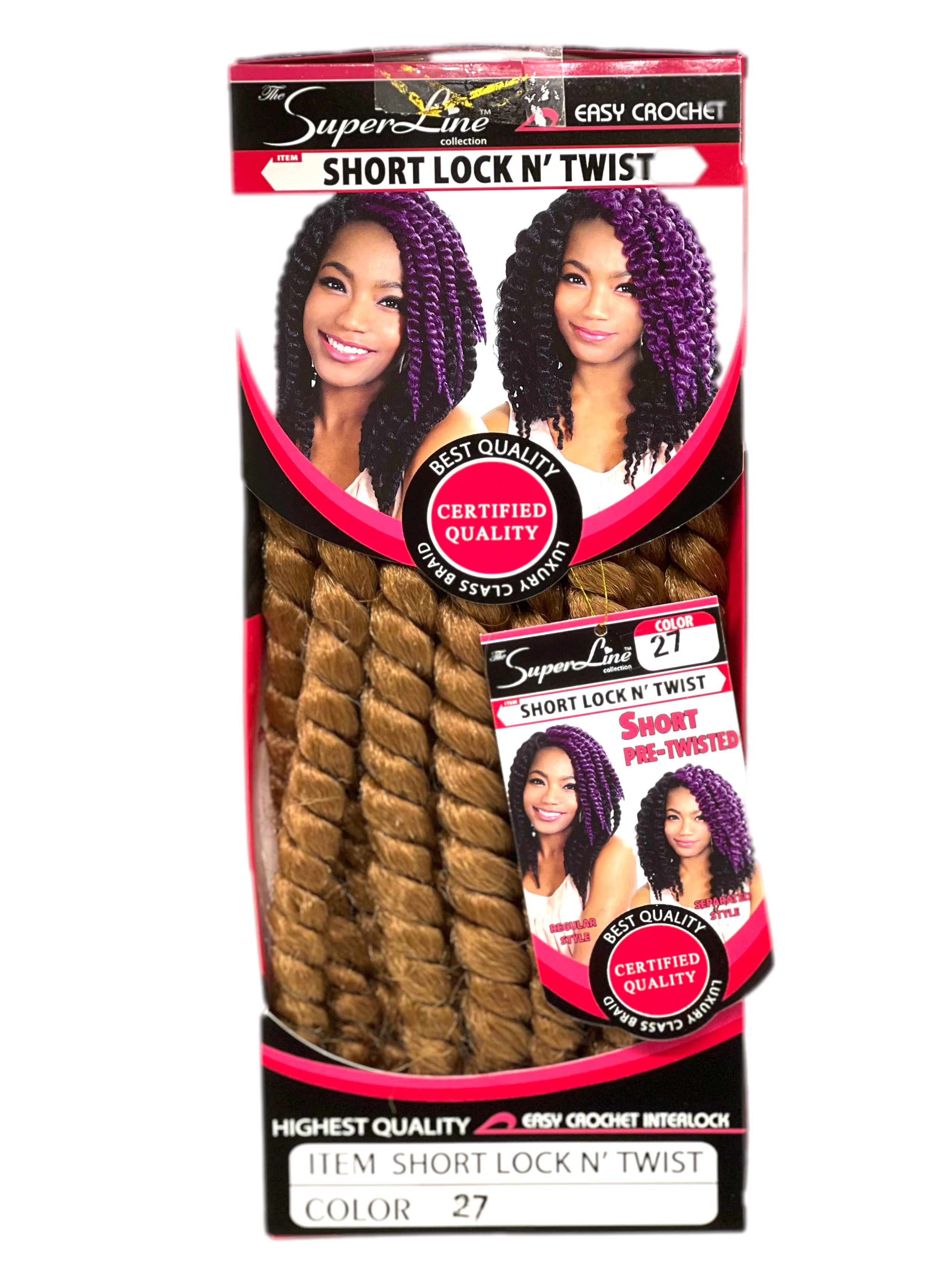 Superline Short Lock N' Twist Crochet Braiding Hair, Color 27