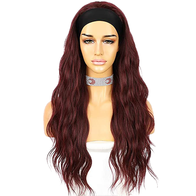 VIP Extensions Loose Body Wave Headband Wig, 26 in Burgundy