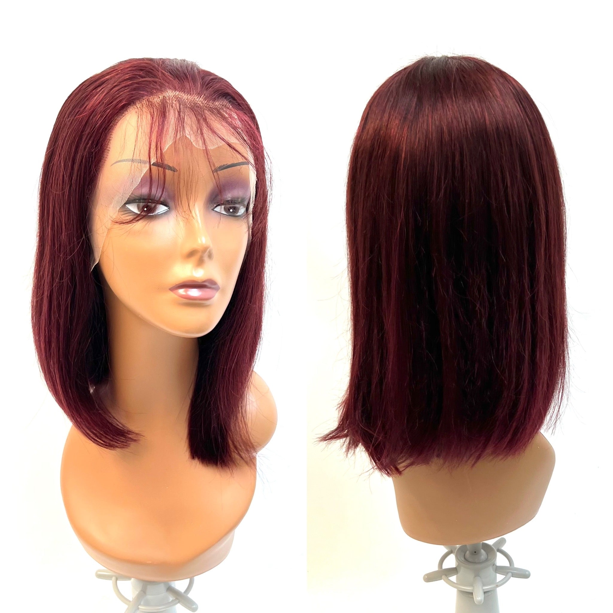 Rio Straight Human Hair Lace Front Wig, 99J, 14 in