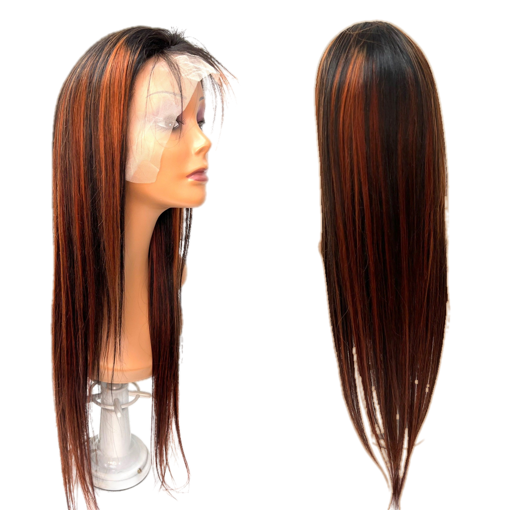Rio Straight Human Hair Lace Front Wig, Pink, 10 in