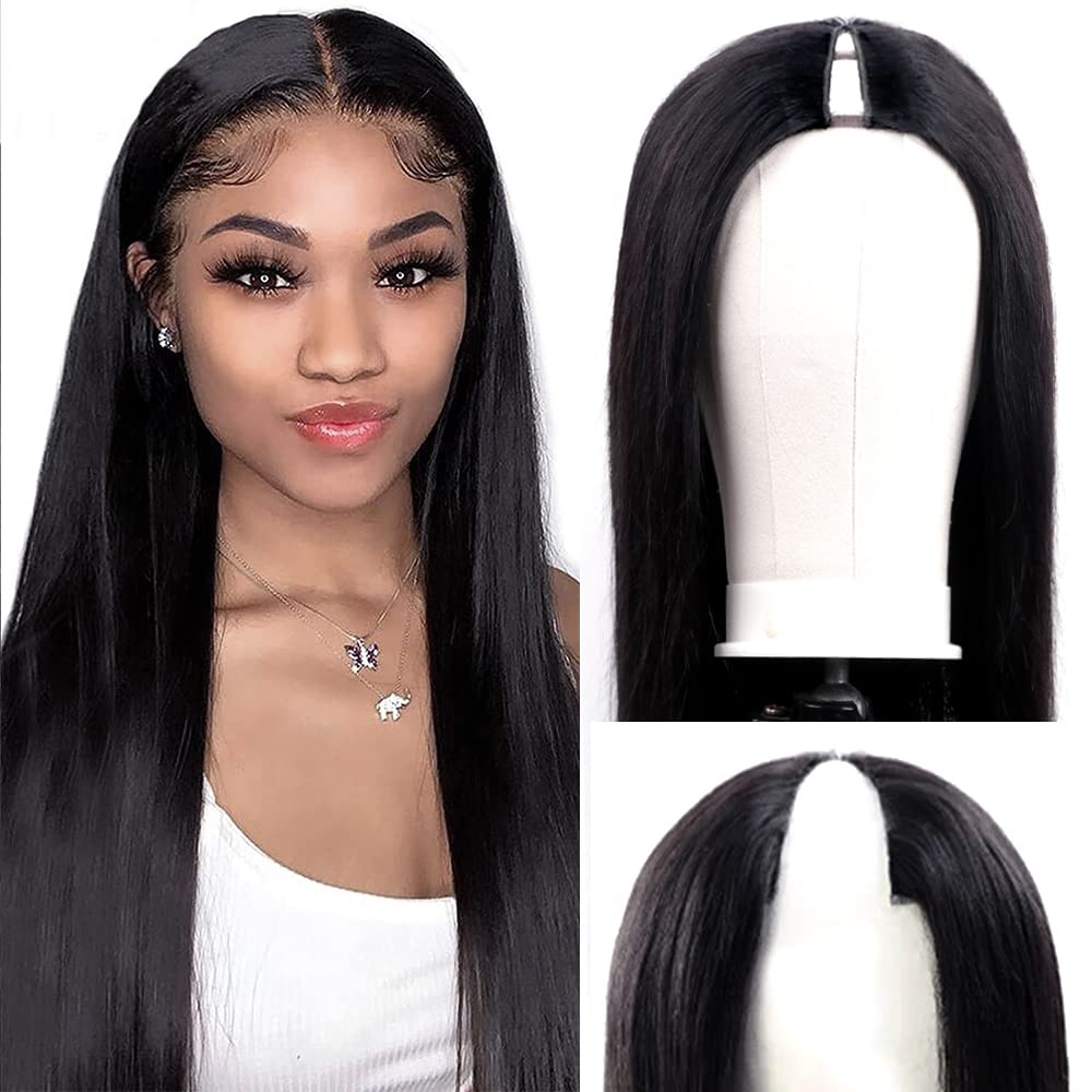 Rio Straight U-Part Clip-In Human Hair Wig, Red, 26 in