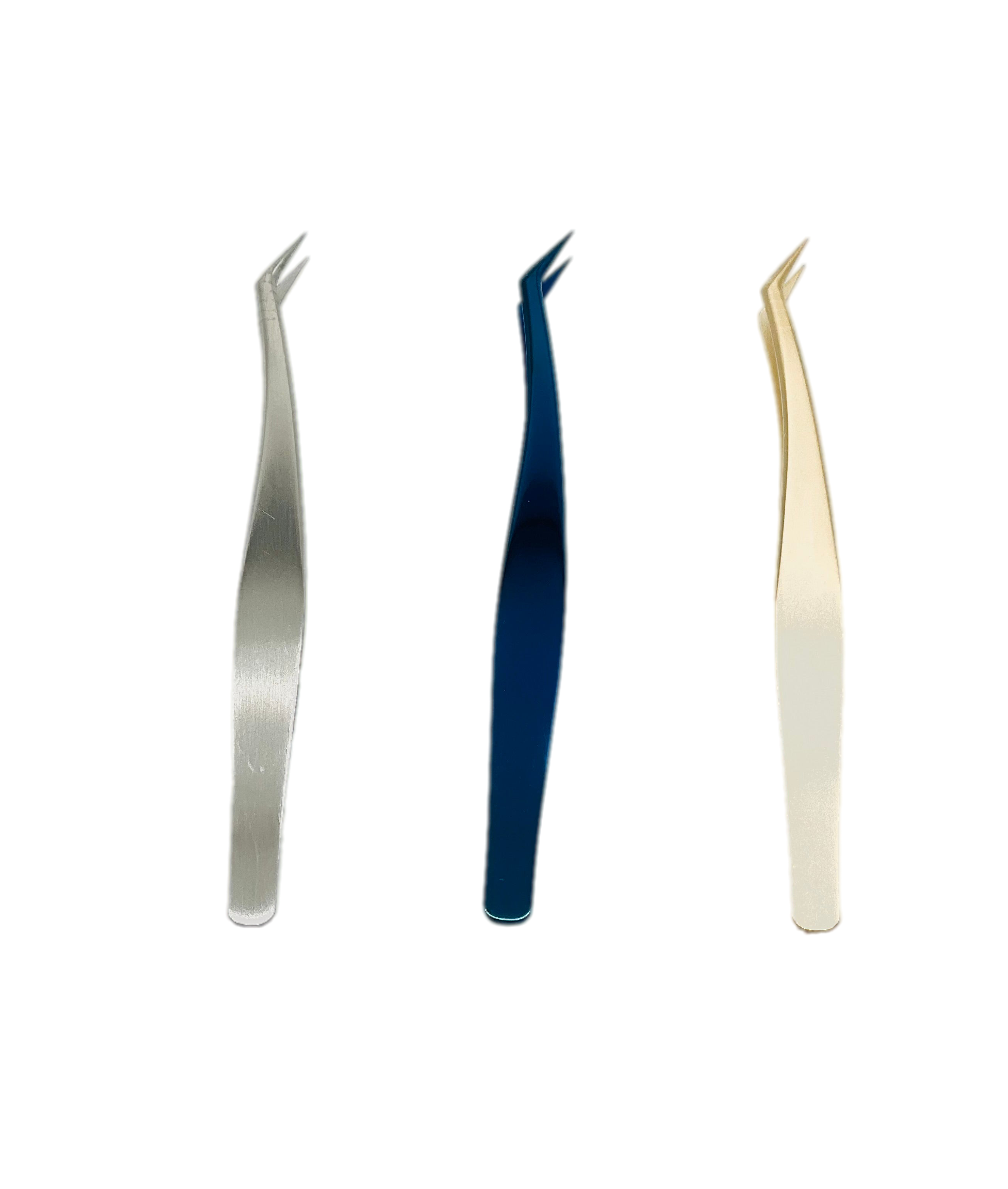 VIP Extensions Eyelash Tweezers, FLE021 Matte Gold Pearl