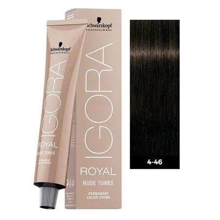 Schwarzkopf Professional Igora Royal Nude Tones 4-46 Medium Brown Beige Chocolate, 2.1 oz